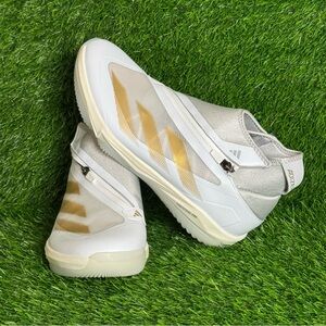 Size 10 -  Mens Adidas Adizero Impact Turf Baseball Cleats Gold White - IF8497